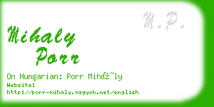 mihaly porr business card